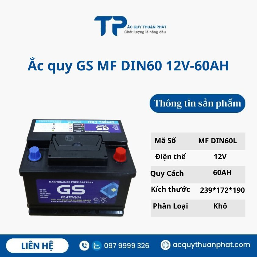 Bình ắc quy gs Din 60L_lbn 12v-60ah