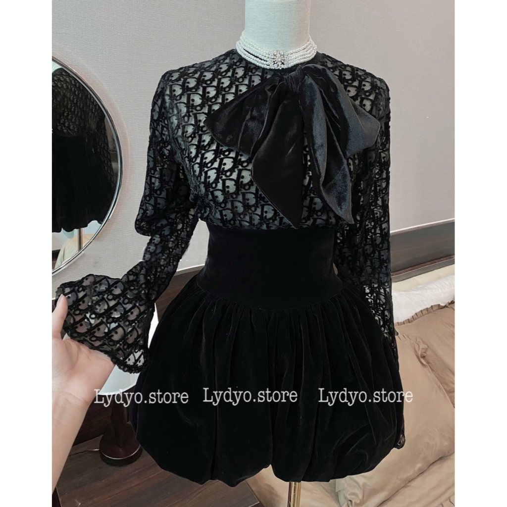 Set quần giả váy nhung, set váy đầm nhung, quần boom, áo nhung dài tay thu đông thiết kế sang chảnh cao cấp