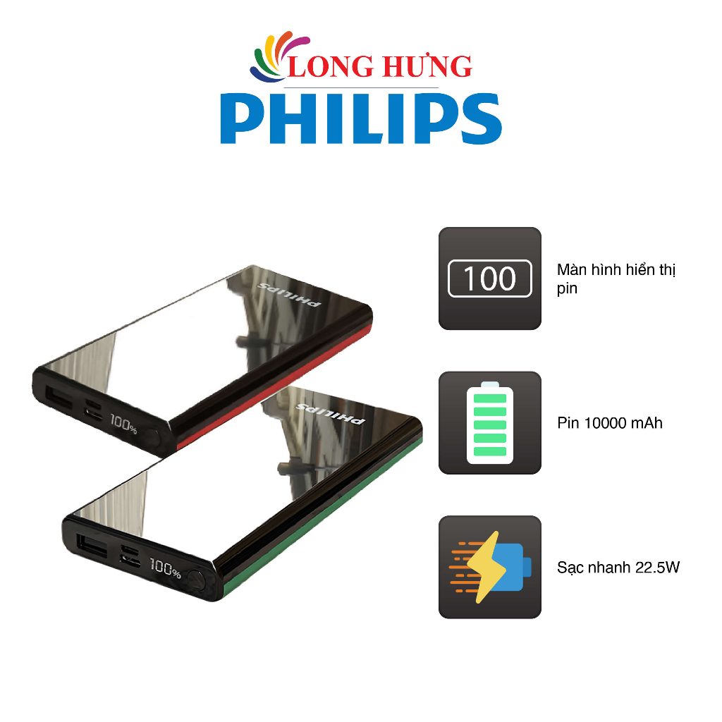 Sạc dự phòng Philips Universal 22.5W PD 10000mAh DLP8612 - Hàng chính hãng