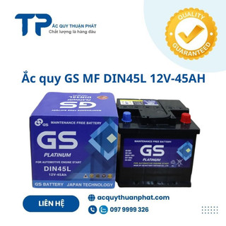 Bình ắc quy GS Din 45L12v - 45 cọc chìm dùng cho xe ô tô Chevrolet Spark, Huynhdai Accent, Vinfast Fadil, Suzuki Virata.