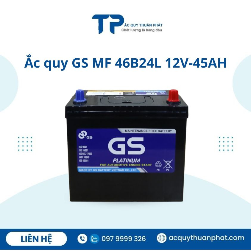 Bình ắc quy Gs 46b24Ls 45ah-12V