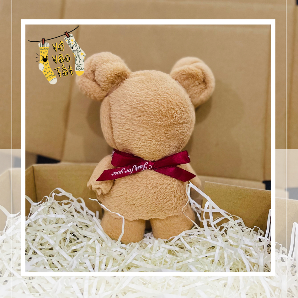 Khăn gấu phiên bản GIÁNG SINH làm từ khăn lông cừu 30x50cm TO HƠN LOẠI THƯỜNG