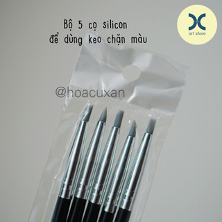 Bộ 5 cây cọ Silicon dùng cho keo chặn màu