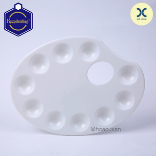 Khay pha màu Keep Smiling bầu dục 10 ô tròn có lỗ cầm tay tiện lợi