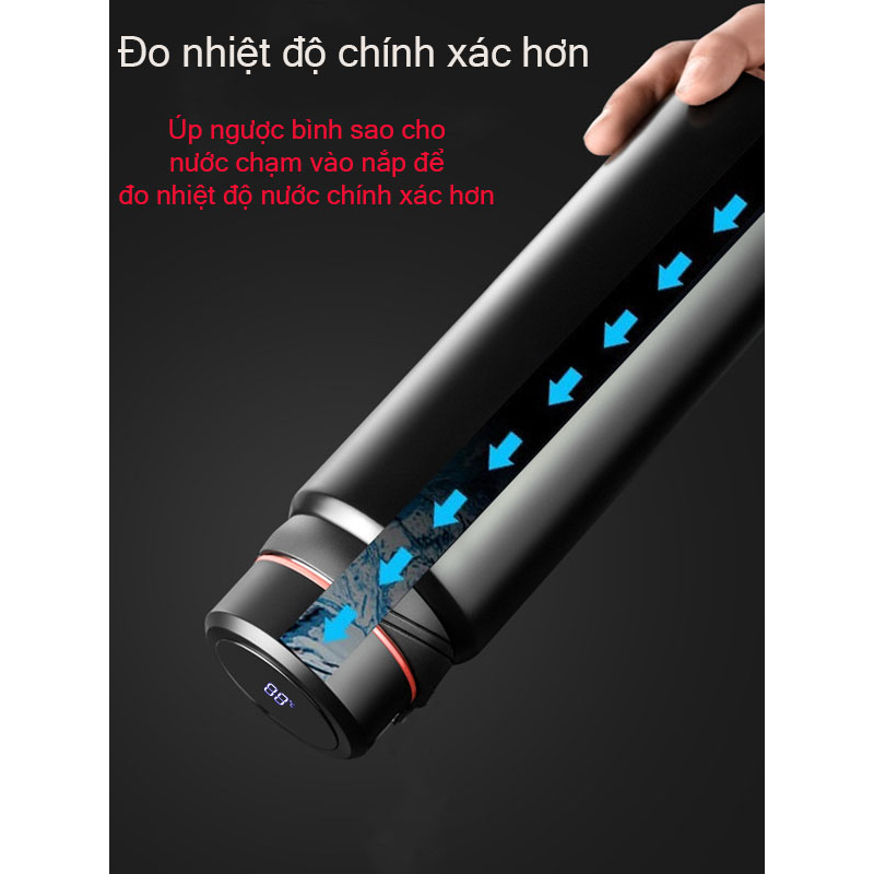 Bình Giữ Nhiệt Thể Thao TAMIDI 600ml Nóng Lạnh Hiển Thị Nhiệt Độ Khi Chạm Lõi Thép Inox 304 Chống Gỉ  BTC01