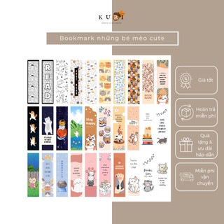Bookmark bộ sưu tập những bé mèo cute, dễ thương, đánh dấu trang, bookmark mèo kẹp sách