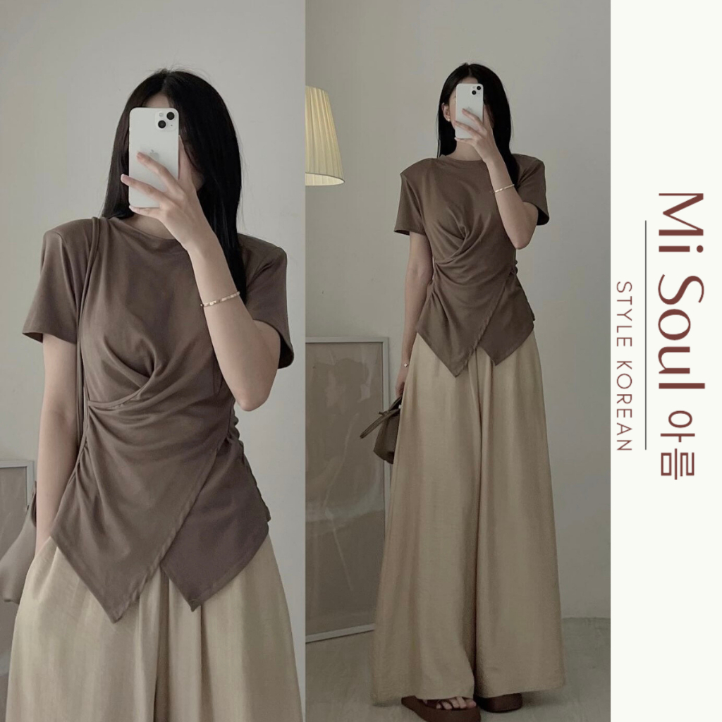 Áo Thun Xẻ Tà Xoắn Eo dáng slim cực tôn dáng, 4 màu áo siêu tôn da