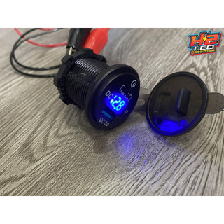 Sạc nhanh cổng Type C + USB + đo vôn (P16) - H2LED
