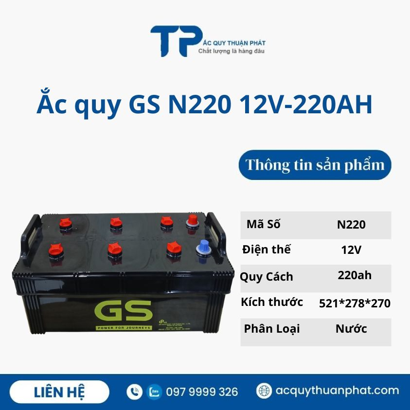 Ắc quy GS N220 12V-220AH