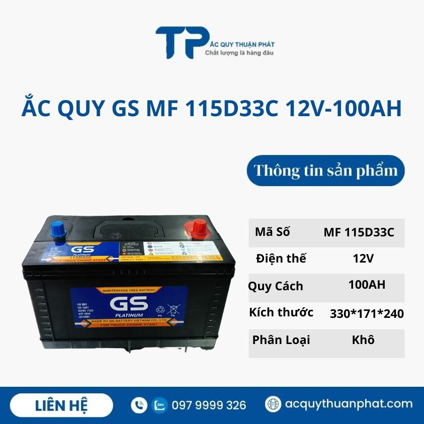 ẮC QUY GS MF 115D33C 12V-100AH