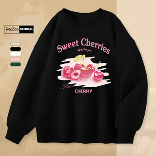 Áo Sweater Sweet Cherries Nam Nữ By PEABOO Unisex Chất Nỉ Lót Bông Form Rộng