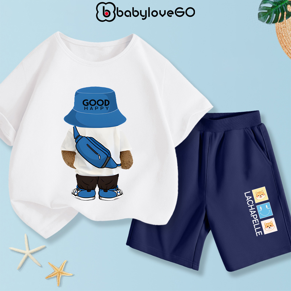 Đồ bộ bé trai bé gái BabyloveGO 2024 bộ thun cotton cho bé mềm mịn thoáng mát in hình độc đáo BAG51