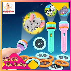 Đèn Pin Chiếu Hình Full Bộ 10 Chủ Đề 80 Hình Sắc Nét Thỏa Thích Cho Bé Khám Phá