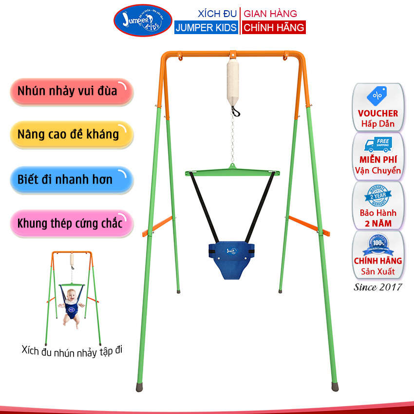 [Mã ICBFRI70 giảm 70K đơn 449K] Xích Đu Nhún Nhảy Tập Đi Cho Bé JUMPER KIDS JPK101 Đồ Chơi Vận Động Cho Trẻ Em