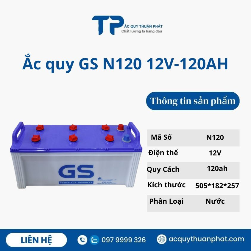 Bình ắc quy Gs N120 12V-120ah