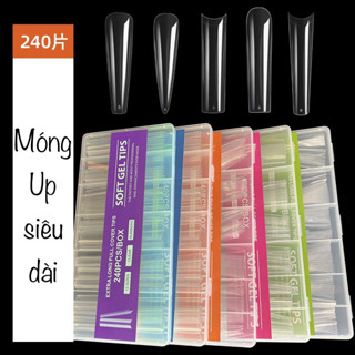 Móng úp siêu dài hộp 240 móng (4.5cm-6cm), móng úp form nhọn, form thang, form vuông, tip tre, tip thang