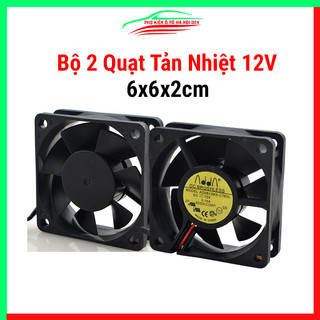 Bộ 2 Quạt Tản Nhiệt Brushless 12V Tốc Độ Cao 6x6x2cm 0.16A