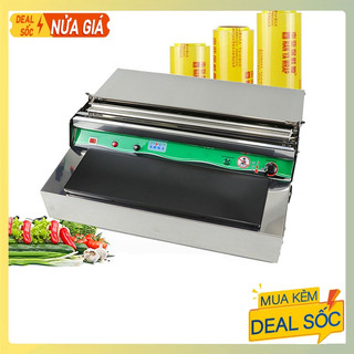 Máy bọc màng thực phẩm HW450, bọc màng co hoa quả, cắt màng tự động cho siêu thị, nhà hàng
