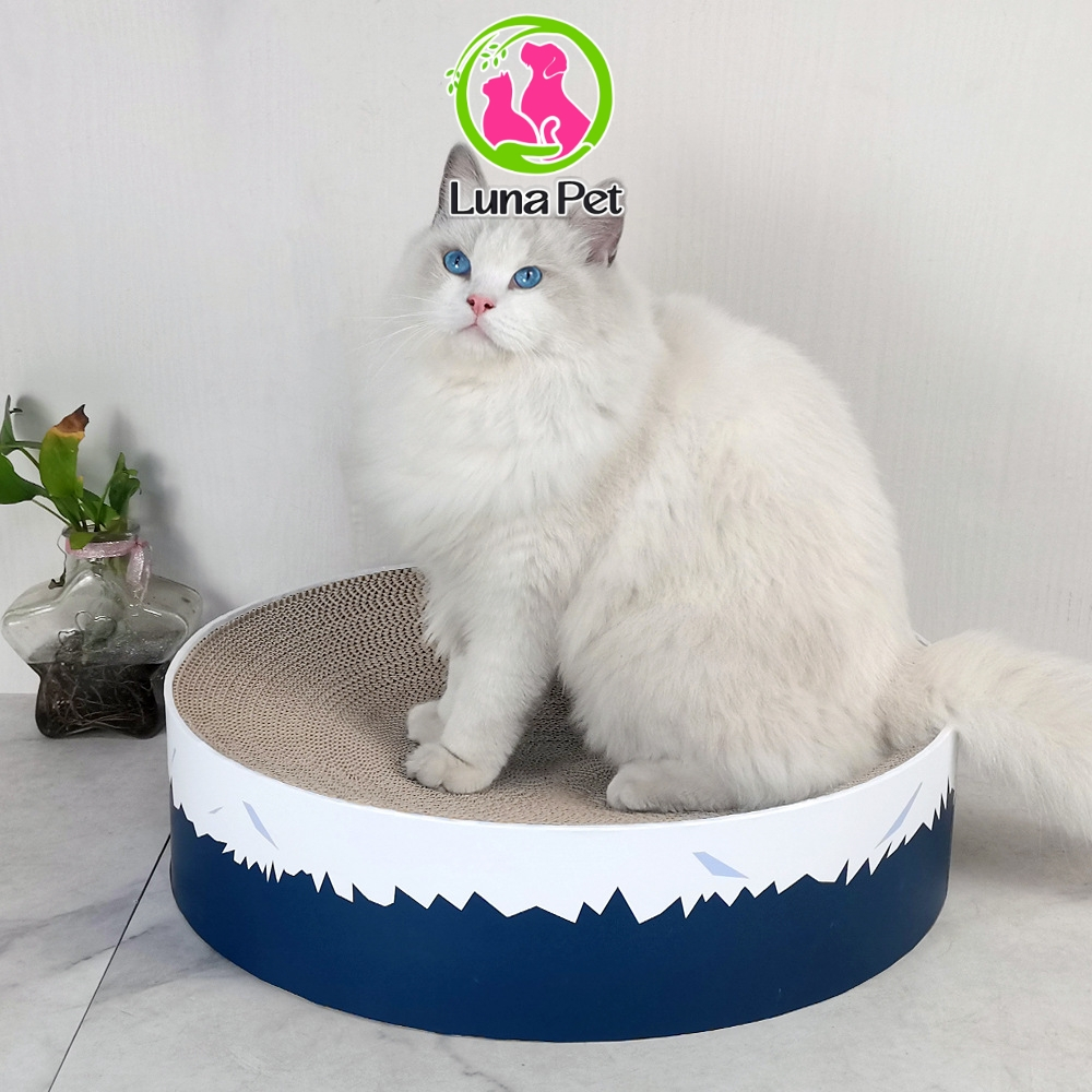 Bàn cào móng cho mèo size lớn 50CM Luna Pet BM02, ổ cào móng hình tròn