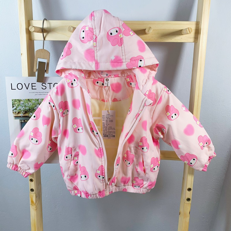 Áo khoác mùa đông bé gái đáng yêu, áo khoác gió lót nỉ nhung dày dặn hàng hãng 8-20kg