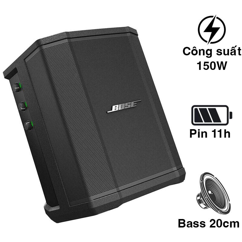 LOA DI ĐỘNG BLUETOOTH CHÍNH HÃNG BOSE S1PRO, S1RO+, PIN 11H, 150W, MIXER 3 KÊNH, BLUETOOTH, AUX