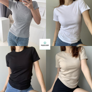 Áo thun nữ baby tee trơn đơn giản, basic tee form ôm, baby tee body ma811