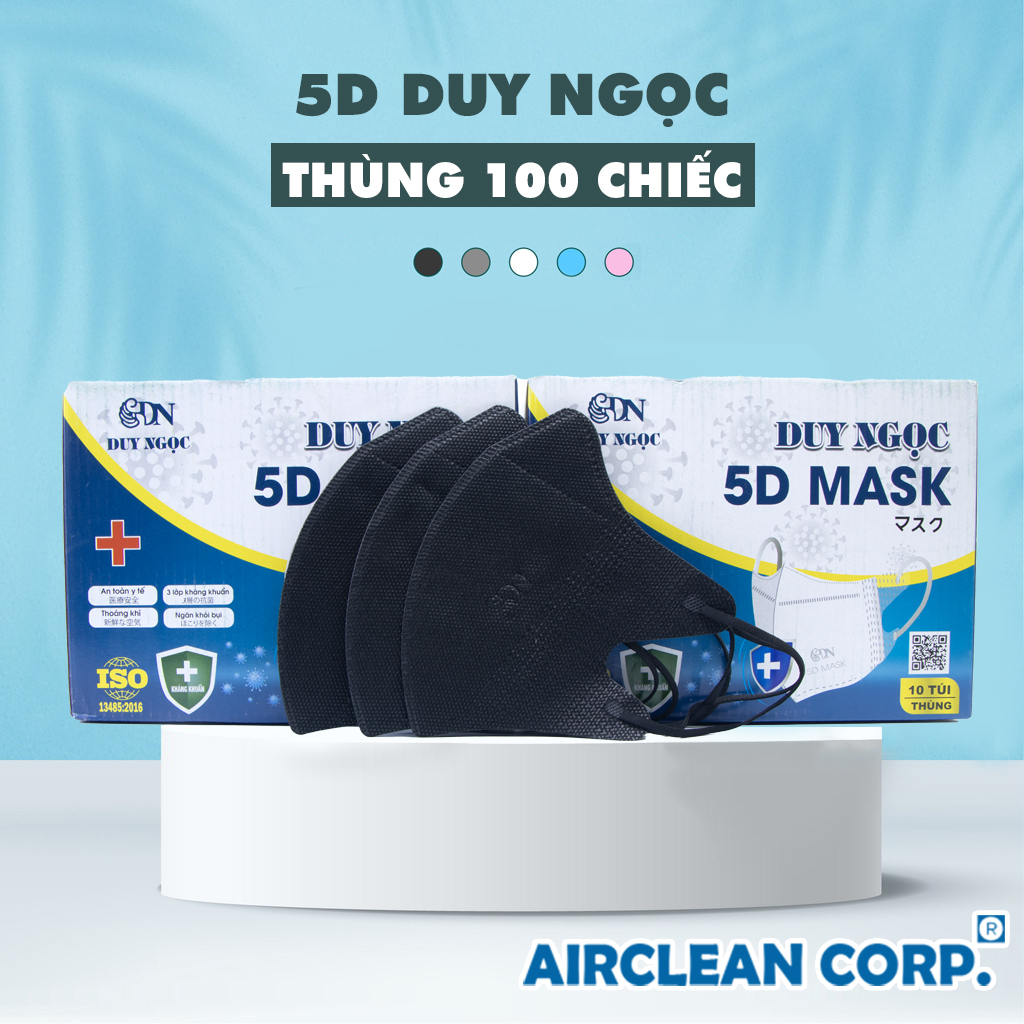 Khẩu Trang 5D Duy Ngọc Thùng 100 Chiếc Người Lớn