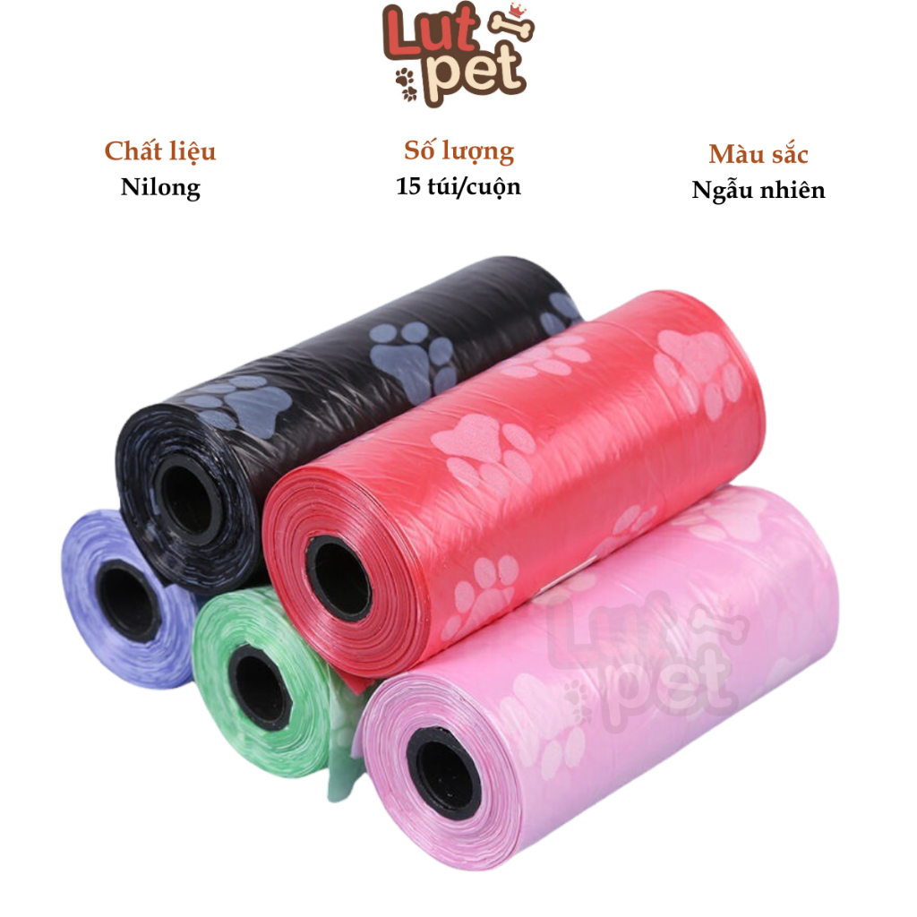 Túi Nilon Hốt Dọn Phân Chó Mèo Tiện Dụng - 1 Cuộn - lutpet