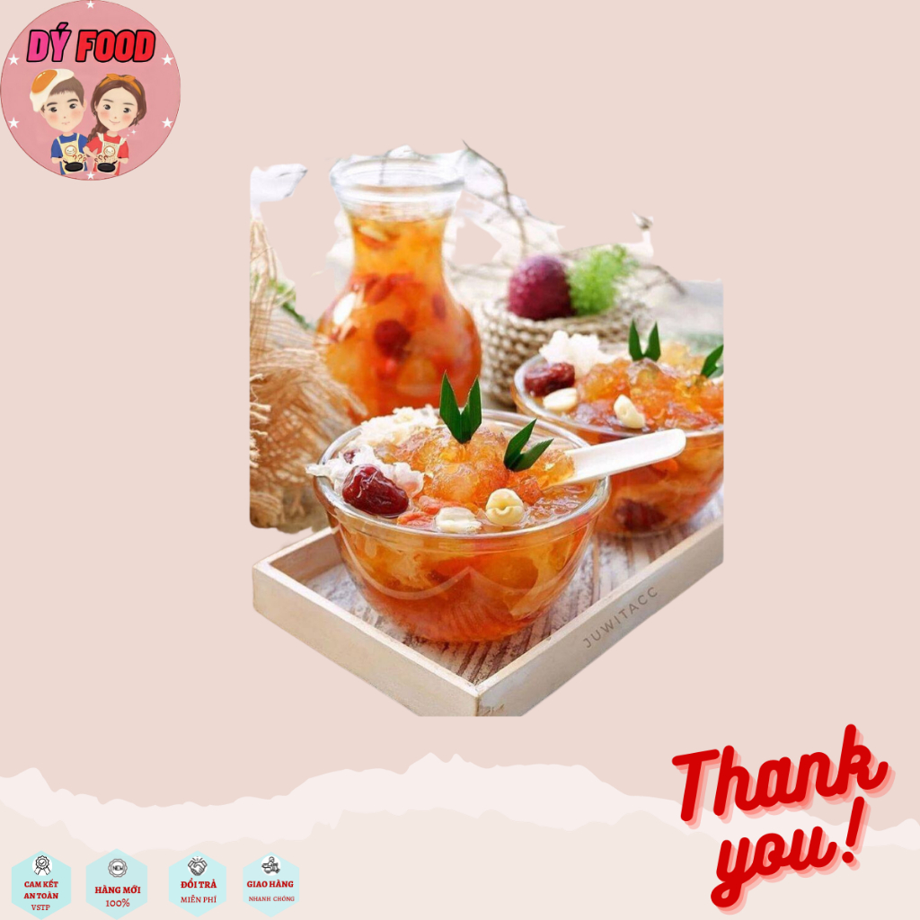 Set 400gram Chè dưỡng nhan + combo Bánh tráng sốt tắc muối tôm - Dý Food