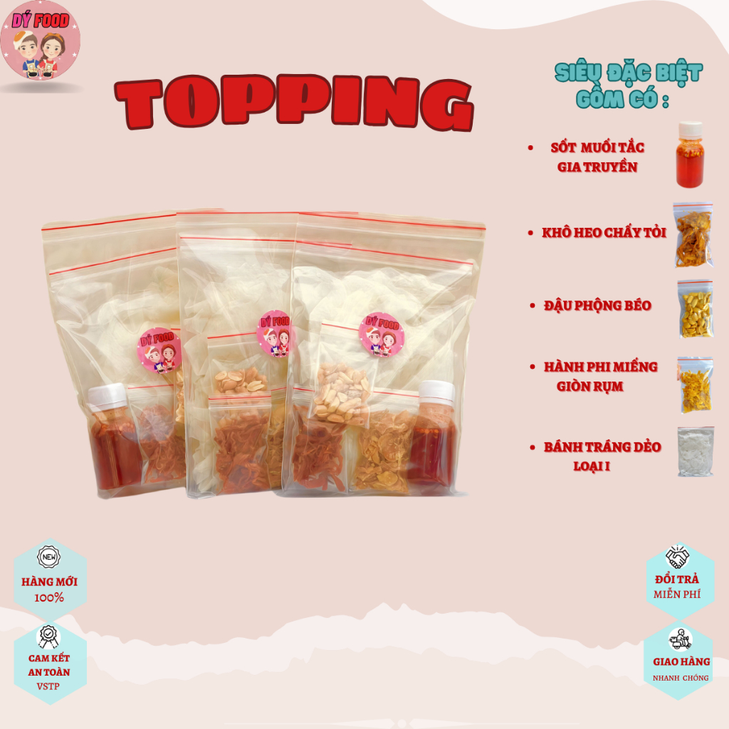 Set 400gram Chè dưỡng nhan + combo Bánh tráng sốt tắc muối tôm - Dý Food