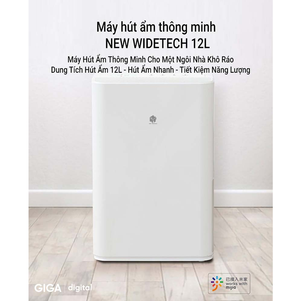 Máy Hút Ẩm Không Khí Trong Nhà Xiaomi Widetech 12L/Máy hút ẩm Akono tạo ion âm 12L kết nối qua App/Haier 12L
