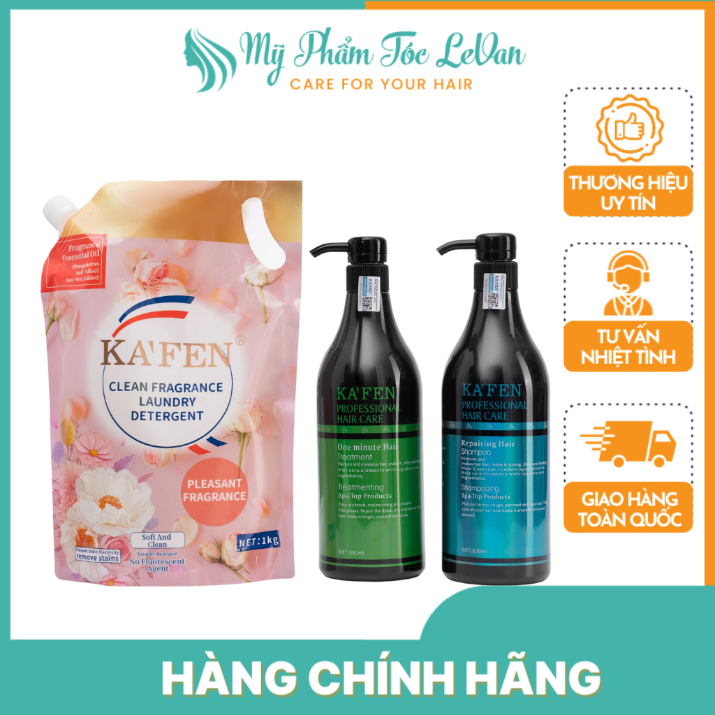 Cặp Dầu Gội Xả Kafen Hoàn Hình 800ML Phục Hồi Tóc Hư Tổn, Tóc Nát, Tóc Yếu - Mỹ Phẩm Tóc LEVAN