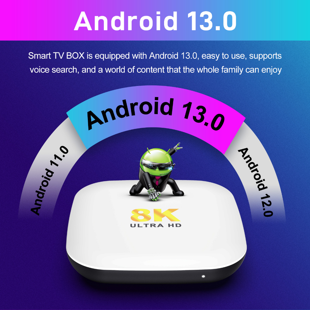 Android tv box cao cấp chip xử lý nhanh có tìm kiếm giọng nói hình ảnh lên đến 8k ultra HD bảo hành 12 tháng H96max M2
