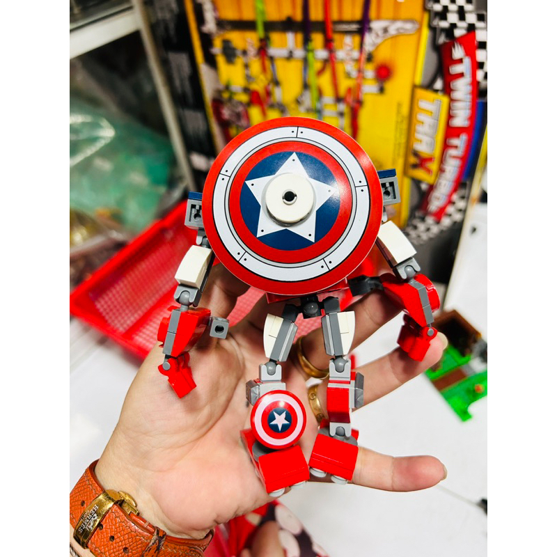 Đồ chơi lắp ráp LEGO Marvel Super Heroes Captain America Mech Armour 76168