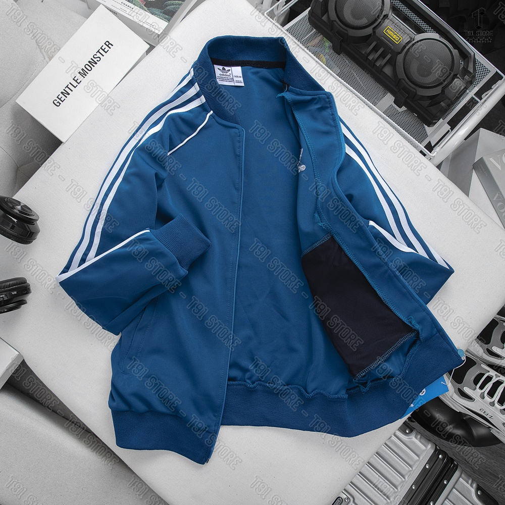 Áo thể thao thu đông Áo bomber SST thể thao dài tay Adidas 3 sọc, chất vải Poly co giãn 4 chiều Cực Chất Hottrend 2023