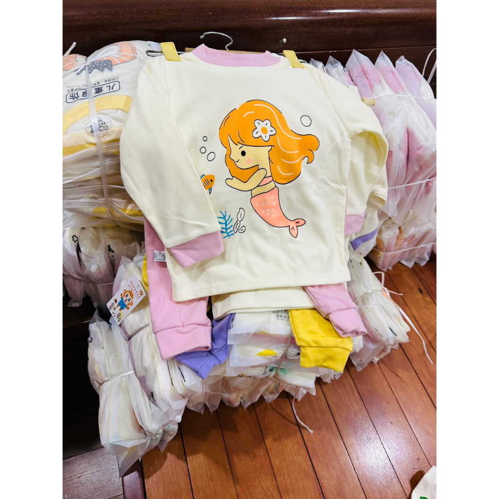 Bộ quần áo cotton thu đông mềm mịn cho bé từ 7kg đến 35kg