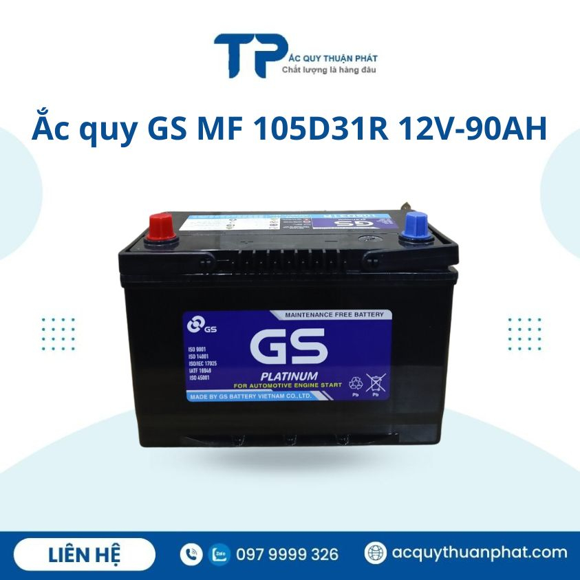 Bình ắc quy gs 105d31l/r 12v-90ah
