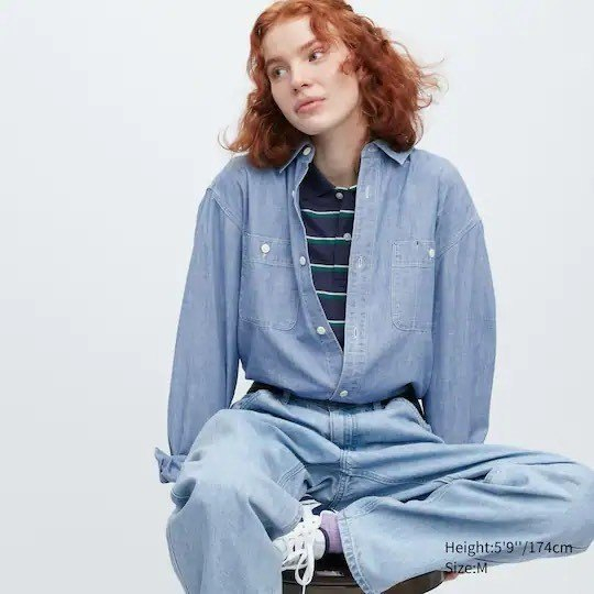 Áo sơ mi UNI tay dài , hai túi ngực	A3345