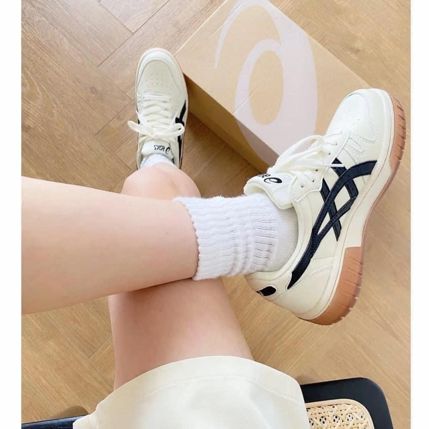 Giày thể thao Asics Court MZ Cream Black Gum Nam Nữ, Giày asics đế Gum cao cấp full box full phụ kiện | BigBuy360 - bigbuy360.vn