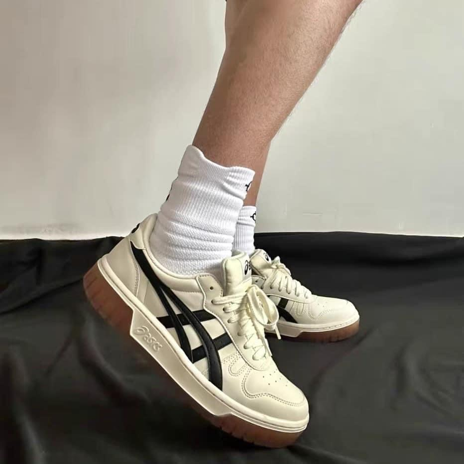 Giày thể thao Asics Court MZ Cream Black Gum Nam Nữ, Giày asics đế Gum cao cấp full box full phụ kiện | BigBuy360 - bigbuy360.vn