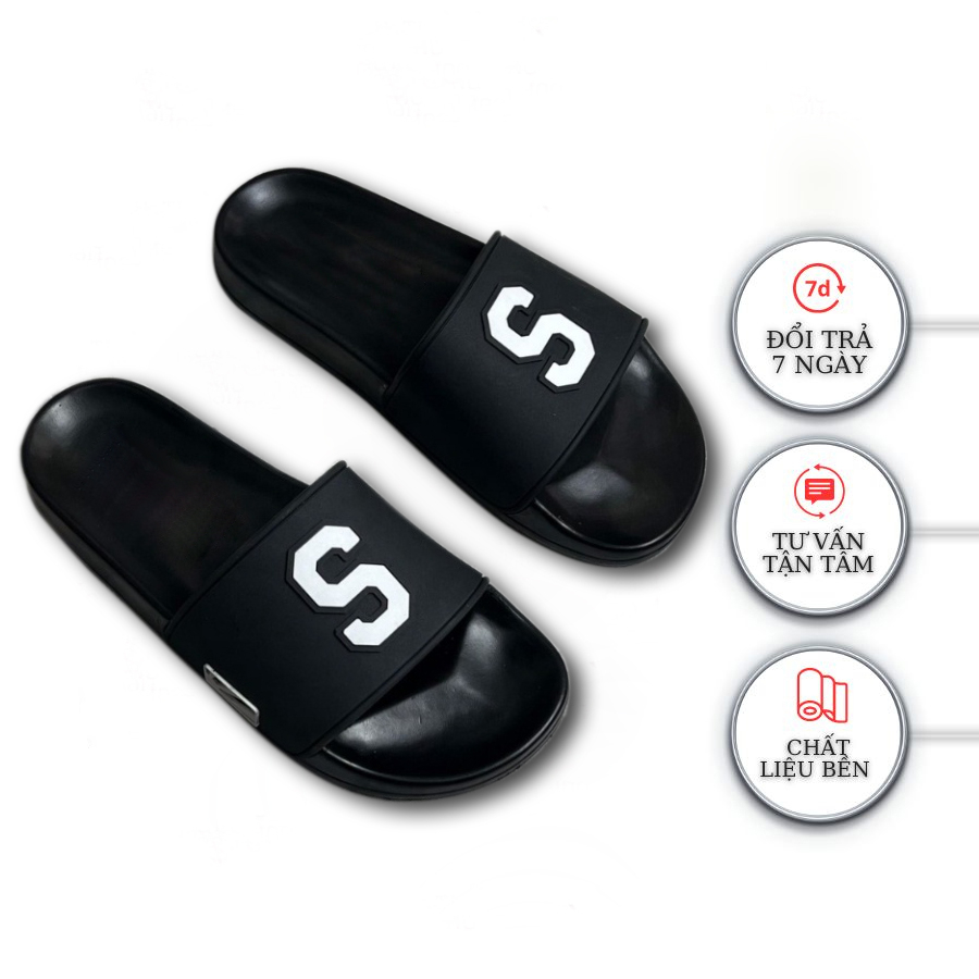 Dép lê quai ngang nam nữ hình chữ s, dép đẹp thời trang