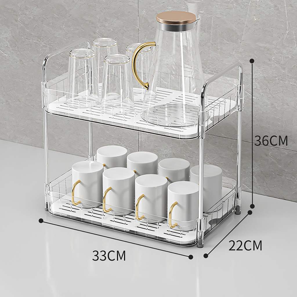 Kệ Để Chén, Khay Úp Cốc, Kệ Đựng Gia Vị Đa Năng Có Khay Ráo Nước 1-2 tầng Cho Nhà Bếp
