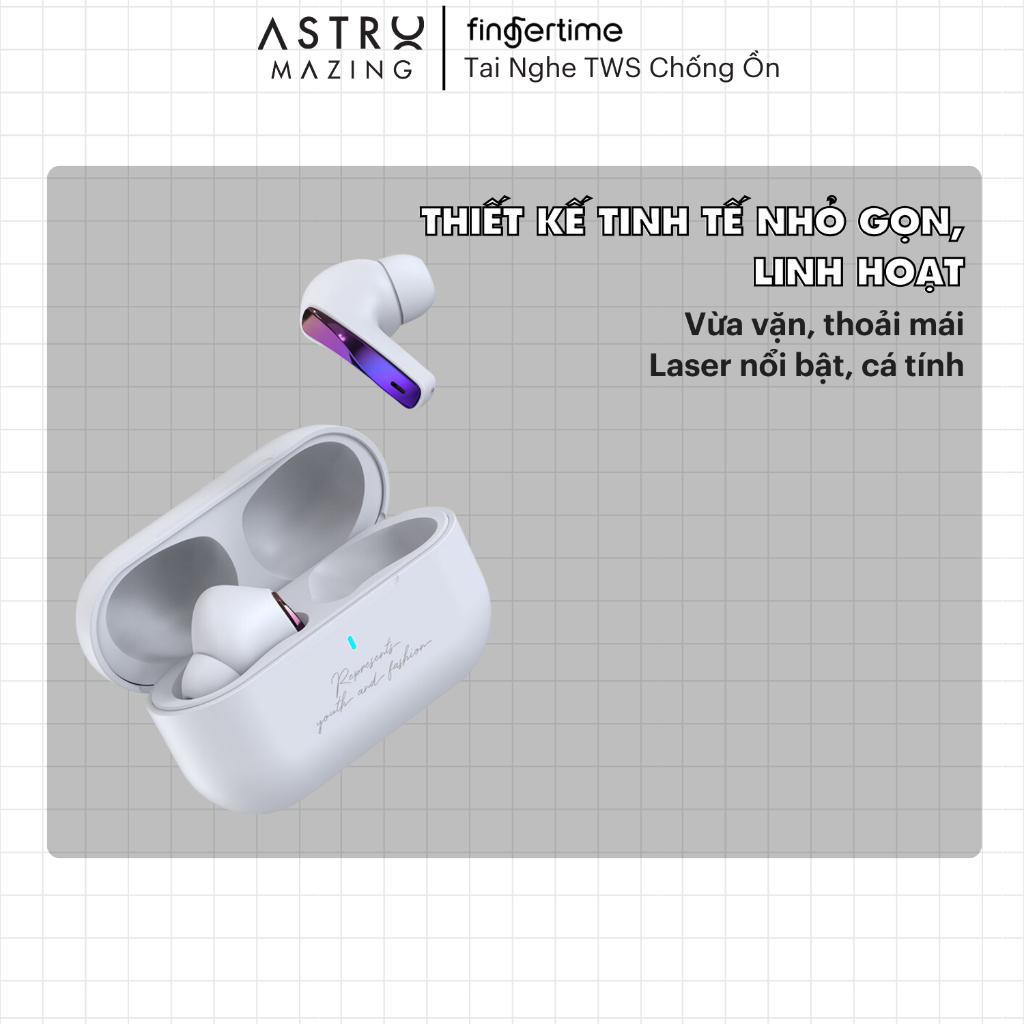 [Hybrid ANC TWS] Tai nghe chống ồn chủ động Inear Fingertime T17 ANC by AstroMazing - True wireless