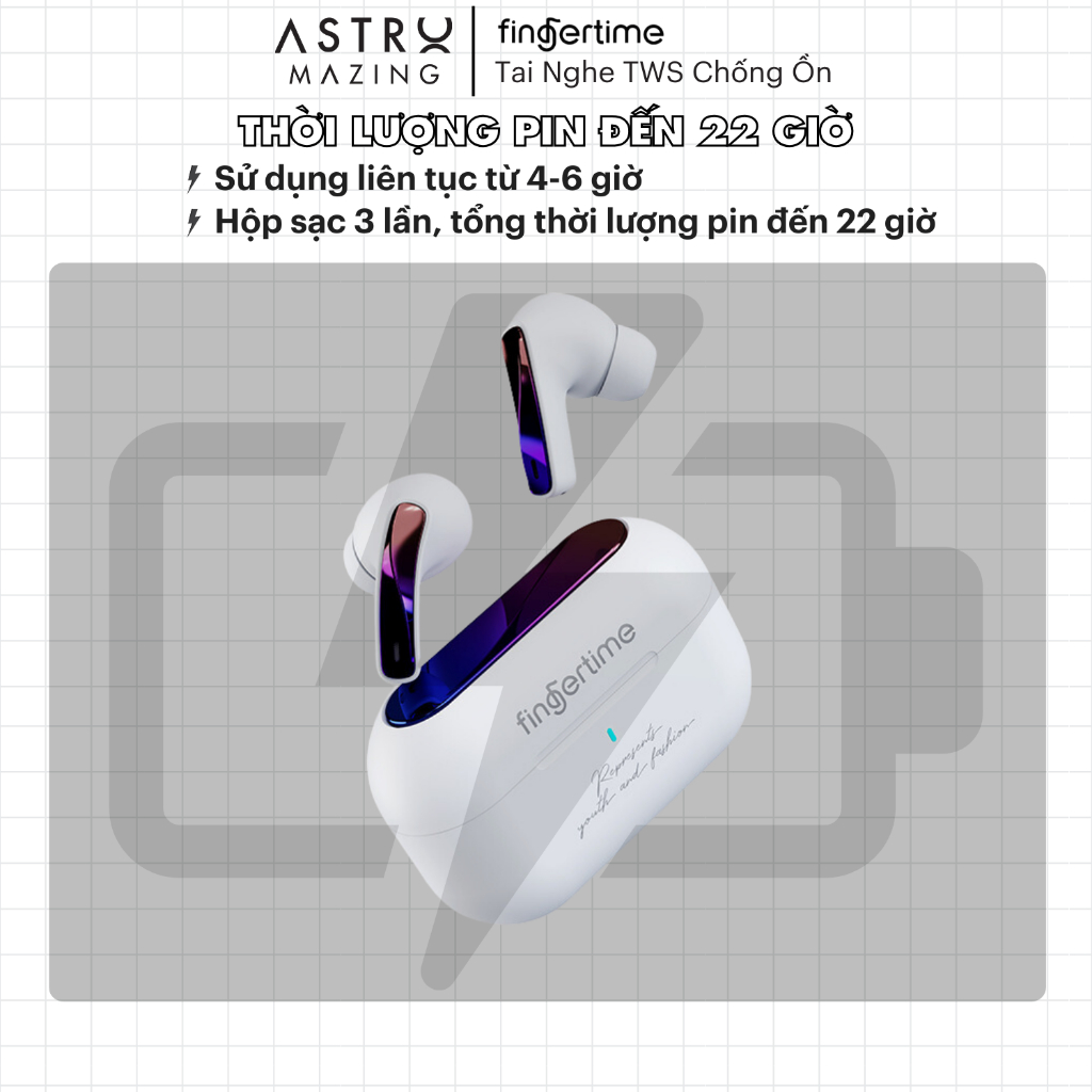 [Hybrid ANC TWS] Tai nghe chống ồn chủ động Inear Fingertime T17 ANC by AstroMazing - True wireless