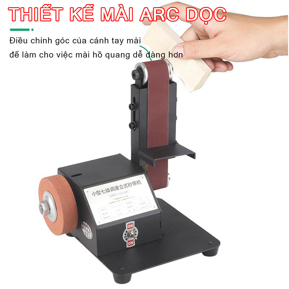Máy mài đai mini 250W,máy mài giáp dây mini,Máy mài giáp dây kèm mài đá,bóng tự làm có thể cắt cạnh bàn mài góc cố ​định