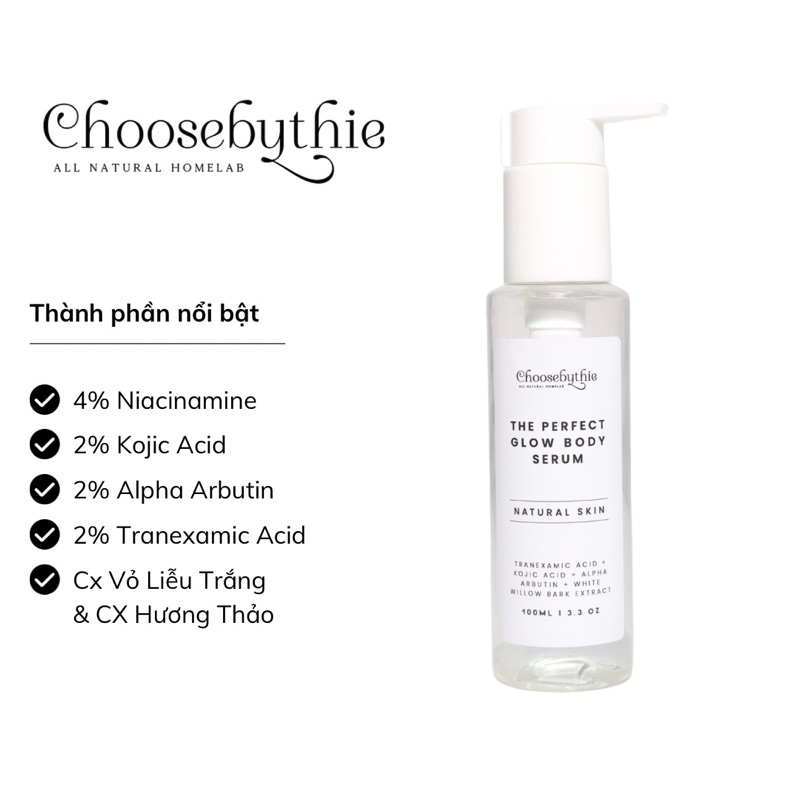 Tinh chất dưỡng trắng nhanh body Glow chai 100ml - Choosebythie