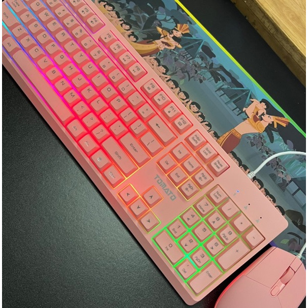 Bàn phím + chuột Gaming Tomato S100 - Hồng