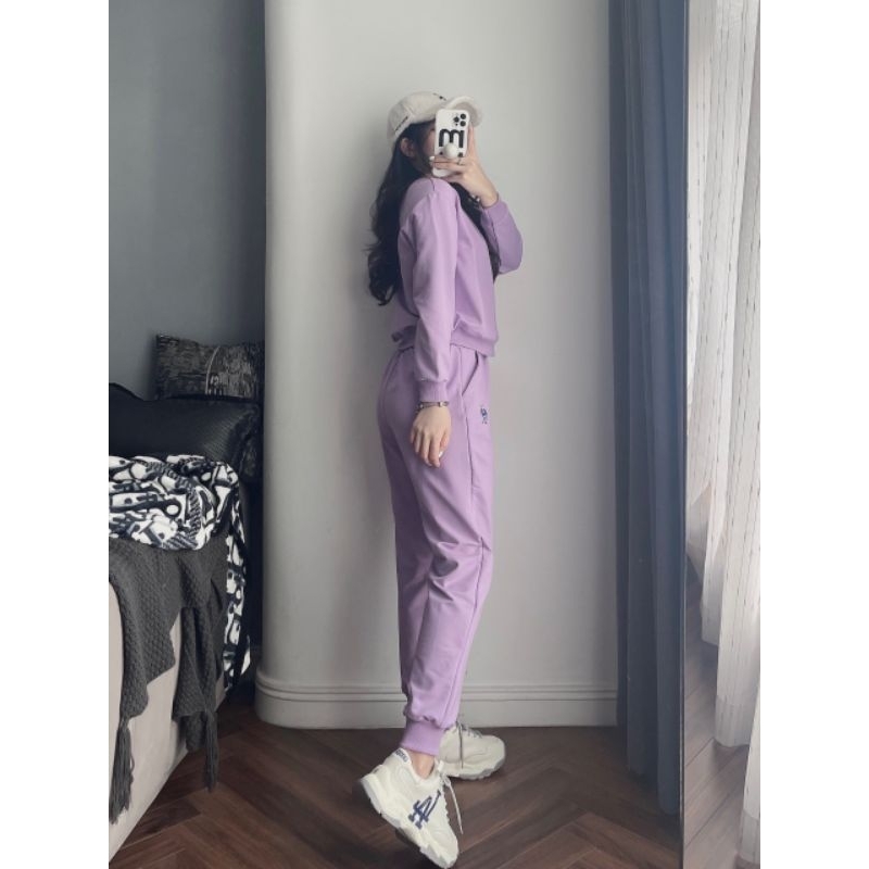 Bộ thể thao chất nỉ da cá màu tím cho nữ style Hàn Quốc trẻ trung năng động - Có buôn sỉ-SP 4963
