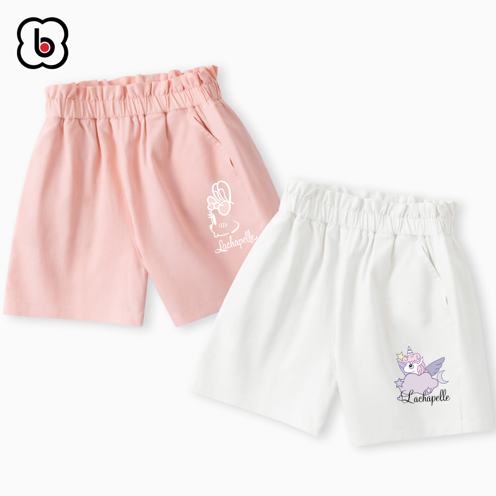 Quần đùi bé gái BabyloveGO mẫu mới 2023 quần short kaki cho bé cạp chun co giãn mềm mịn thoáng mát