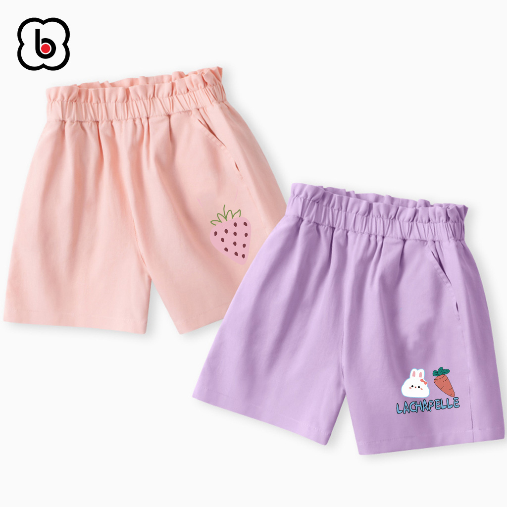 Quần đùi bé gái BabyloveGO mẫu mới 2023 quần short kaki cho bé cạp chun co giãn mềm mịn thoáng mát